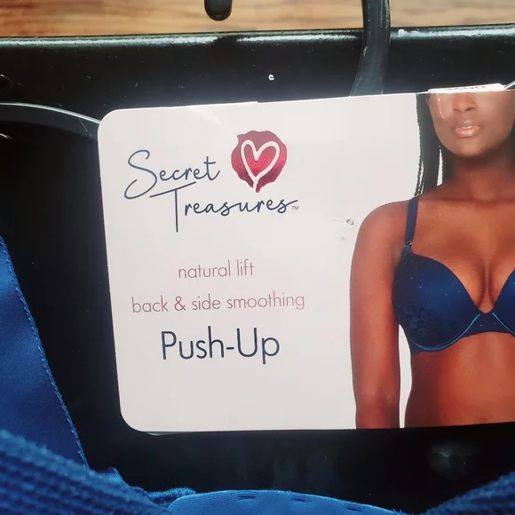 Secret Treasures Navy Blue Lace Detail Push Up Bra Size 36 DD NWT - Picture 8 of 10